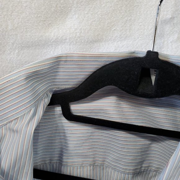 Balenciaga Paris Light Blue Striped Button Up Men's Shirt - Picture 4 of 5